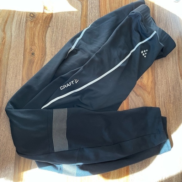 Craft Ideal Thermal Cycling Tights Black Reflective Cushioned Chamois Men's XL - Picture 1 of 11